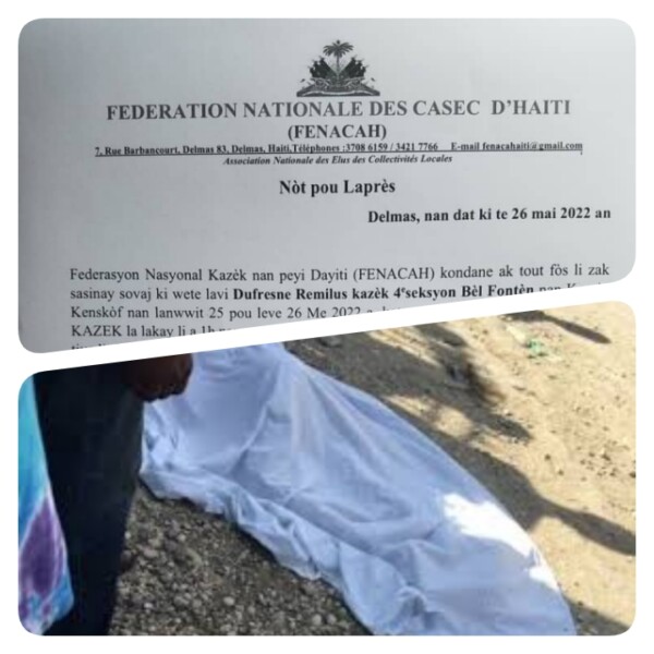 Haïti-insecurite :Lynchage du CASEC Dufresne Remilus, la FENACAH se dit indignée