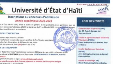 L'Université d'État d'Haïti fixe la date des inscriptions au concours d'admission pour la nouvelle année académique