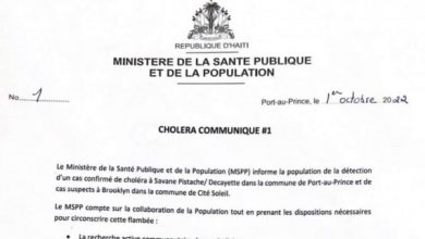 Haïti/Santé : des cas de choléra détectés par le MSPP à Port-au-Prince