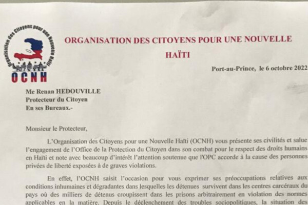 Haïti/Justice : l'OCNH appelle à l'intervention de l'OPC face à la mauvaise condition de vie des détenus
