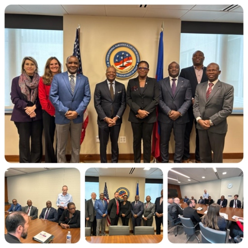 Rencontre d’une délégation haïtienne (MJSP/PNH) avec M. Todd Robinson, l’Assistant Secrétaire d’État aux affaires internationales de stupéfiants et d’application de la Loi des États-Unis